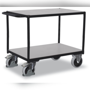 VARIOfit ESD-Tischwagen, Tragl. 400kg, Griff Holzplatte, Ladefl. LxB 835x490mm, Holzböden Image