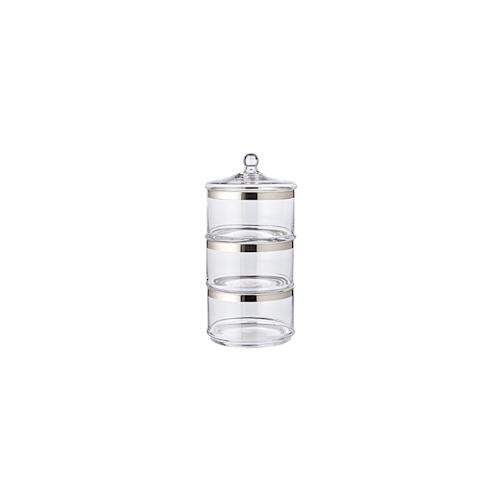 Bonboniere Glasdosen Vigo, mit Deckel, mundgeblasenes Kristallglas mit Platinrand, H 40 cm, ø 19 cm
