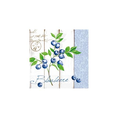 Mank Serviette Tissue Blaubeere 33 x 33 cm, 100 Stück – Heidelbeere
