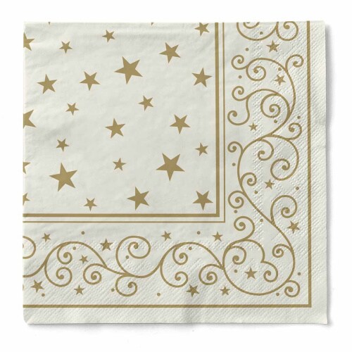 Sovie HORECA Serviette Liam in Champagner aus Tissue 40 x 40 cm, 100 Stück - Weihnachten Ornamente Sterne Image