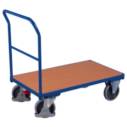 VARIOfit Schiebebügelwagen, Tragl. 400kg, Ladefl. LxB 910x500mm, Holzplatte, Schiebebügel Image