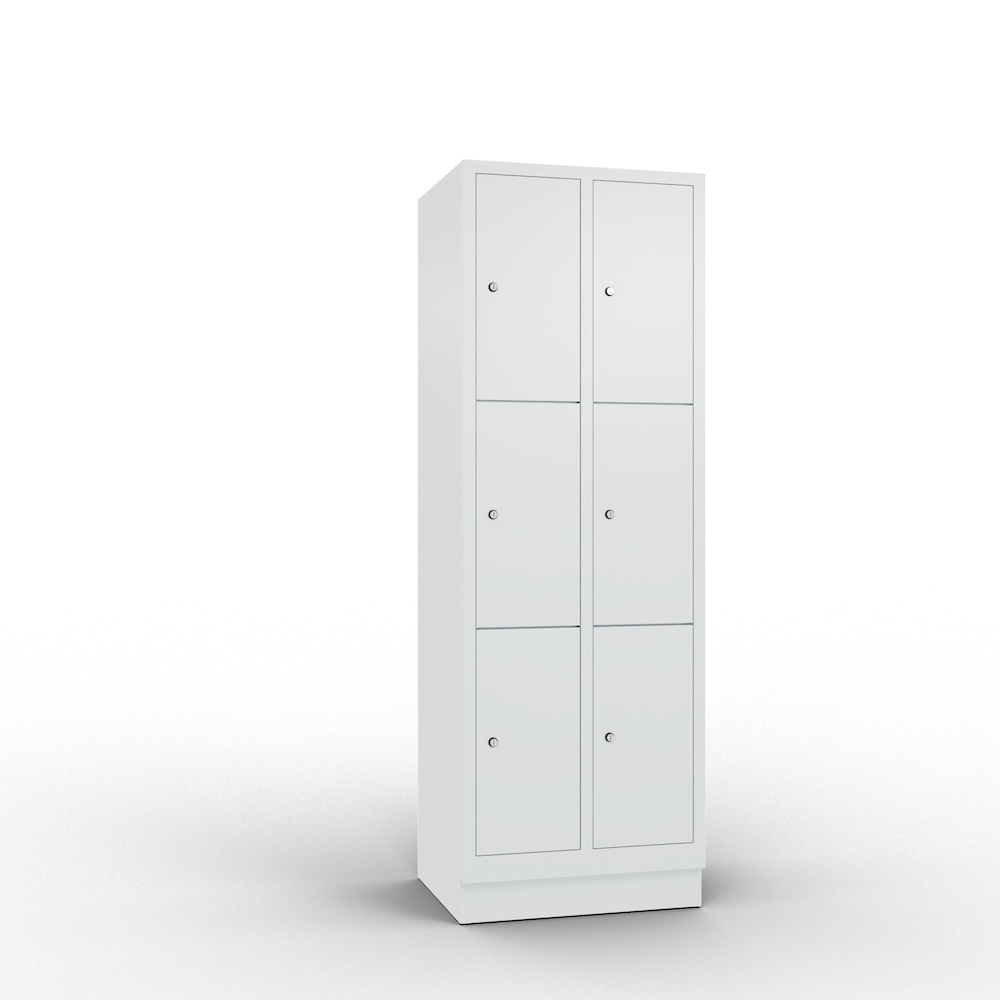 C+P Schließfachschrank Classic, 6 Fächer | HxBxT 180x30x50cm | Lichtgrau von PROREGAL Image