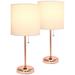 LimeLights 19 1/2"H Gold White Accent Table Lamps Set of 2