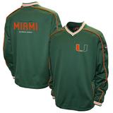 Men's Franchise Club Green Miami Hurricanes Edge V-Neck Pullover Jacket