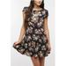 Anthropologie Dresses | Anthro Pins And Needle Floral Tulip Sleeve Dress | Color: Blue | Size: S
