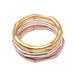 Bamboo Trio,'3 Bamboo Motif Rings in Silver, Gold and Rose Gold'