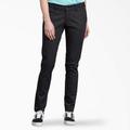 Dickies Women's Slim Fit Skinny Leg Pants - Rinsed Black Size 2 (FP512)