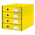 Leitz Drawer Cabinet, 4 Drawers, A4, Click and Store Range 60490016 - Yellow