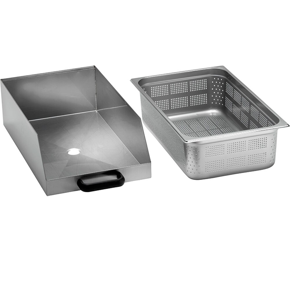 Stalgast 2tlg. Edelstahl Auffangschale für Kartoffelschälmaschine Image