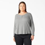 Dickies Women's Plus Henley Long Sleeve Shirt - Graphite Gray Size 3X (FLW097)