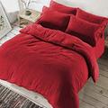 Luxury Red Double Teddy Bear Fleece Duvet Cover Set With Fleece Pillowcase, Soft Warm Cuddle Fleece Duvet Bedding Set - Double Size Fleece Duvet Set - Red