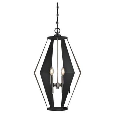 Westinghouse 63677 - 6 Light Matte Black and Dark Pewter Chandelier Light Fixture (6Lt Chand Matte Blk & Dark Pewter)