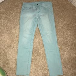 American Eagle Outfitters Jeans | American Eagle Skinny Jeans Teal Size 10 | Color: Blue/Green | Size: 10