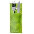 GastroPapier 520 Bestecktaschen mit Serviette apfel-grün marmoriert 20 cm