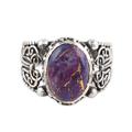 Masculine Royalty,'Men's Purple Composite Turquoise Ring from India'