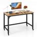 Costway 48" Rolling Computer Desk with Heavy-duty Metal Frame for Home and Office-Natural