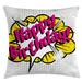 East Urban Home Happy Birthday Indoor/Outdoor 36" Throw Pillow Cover Polyester | 36 H x 36 W x 0.1 D in | Wayfair B71462B9B9B34E559A25BF38866B0798