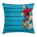 East Urban Home Starfish Indoor/Outdoor Striped 28" Throw Pillow Cover Polyester | 28 H x 28 W x 0.1 D in | Wayfair