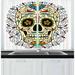 East Urban Home Sugar Skull 2 Piece Kitchen Curtain Polyester | 39 H x 55 W x 0.1 D in | Wayfair BB1A9432E5BD4EC68415E80D9E4707EF