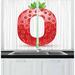 East Urban Home 2 Piece Vibrant Display of Summer Fruit in Shape of Capital O Tasty Alphabet Kitchen Curtain | 39 H x 55 W x 0.1 D in | Wayfair