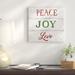 The Holiday Aisle® Peace Joy Love - Textual Art Print Canvas/Metal in Red | 40 H x 40 W x 1 D in | Wayfair D6A4B7701B2948E985AD2A34439ED8E0