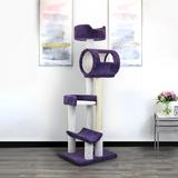 New Cat Condos 69" Cat Tree Wood in Pink/White | 69 H x 24 W x 20 D in | Wayfair 130171-Purple