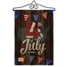 Breeze Decor 4th of July American Fourth 2-Sided Polyester 19 x 13 in. Flag Set in Black | 18.5 H x 13 W x 0.1 D in | Wayfair