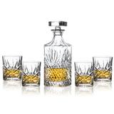 Mercer41 Motes 5 Piece Whiskey Decanter Set Crystal | 4 H x 3 W in | Wayfair 3086.075.05