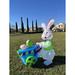 The Holiday Aisle® Rabbit Pushing Cart w/ Eggs Decoration Inflatable Polyester in Blue/Green/Pink | 48 H x 30 W x 48 D in | Wayfair 300003