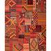 Brown/Orange 48 x 0.35 in Indoor Area Rug - World Menagerie Ortholf Contemporary Orange/Brown Area Rug Polyester/Wool | 48 W x 0.35 D in | Wayfair