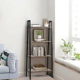 Gracie Oaks Ilaria Display Rack Ladder Bookcase 54.5 H x 22.0 W x 13.0 D in black/brown/white, Metal | 54.5" H X 22" W X 13" D | Wayfair