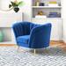 Armchair - Etta Avenue™ Silver Orchid Blandick Velvet Armchair Fabric in Blue/Navy | 28.5 H x 44 W x 29.5 D in | Wayfair