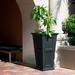 Winston Porter Anastasiya Tall Resin Planter w/ Water Reservoir Metal in Black | 40 H x 22 W x 22 D in | Wayfair 8801-B