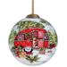 The Holiday Aisle® Home For The Holidays Holiday Red Camper Ball Ornament Glass in Blue/White | 3 H x 3 W x 3 D in | Wayfair