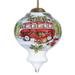 The Holiday Aisle® Home Warms The Heart At Christmas holiday Red Bus Finial Ornament Glass in Green/White | 3.75 H x 2.75 W x 3 D in | Wayfair