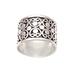 Bold Circles,'Circle Pattern Sterling Silver Band Ring from Bali'