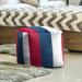 East Urban Home Arizona 18" Wide Square Stripes Cube Ottoman /Fade Resistant/Scratch/Tear Resistant in Red/Blue/White | Wayfair