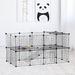 Pawhut Metal Mesh Small Animal House Kennel Crate Fence Pet Pen Metal in Gray/Pink/White | 28.75 H x 57.5 W x 28.75 D in | Wayfair D06-072