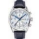 Men's Watches,Waterproof Sport Chrono Leather Strap Quartz Watch, White Face Silver Case