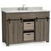 Tile & Top Dolly 48" Single Bathroom Vanity Base Only Wood/Manufactured Wood in Brown/Gray | 33.5 H x 48 W x 21 D in | Wayfair WF3038