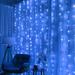 The Holiday Aisle® 320-Light Icicle Fairy String Lights for Christmas Curtain Window Festival Party Lighting in Green/Blue | Wayfair