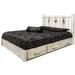 Loon Peak® Homestead Collection Lodge Pole Pine Platform Storage Bed Wood in White | 47 H x 80 W x 94 D in | Wayfair