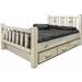 Loon Peak® Homestead Collection Lodge Pole Pine Storage Bed Wood in White | 47 H x 66 W x 94 D in | Wayfair 88ED1EBE160C43A1B8579D1804FA9BF3