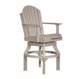 Ebern Designs Kalki Adirondack Bar Height Swivel Patio Dining Chair Plastic/Resin in Gray | 52.5 H x 29.5 W x 31.25 D in | Wayfair