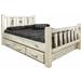 Loon Peak® Homestead Collection Lodge Pole Pine Storage Bed Wood in Gray | 47 H x 46 W x 87 D in | Wayfair 7001B293379A49D5AE7EECD271641400