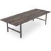 Millwood Pines Bradfield Rectangular Solid Wood Table Wood/Solid Wood/Metal in Gray/White | 30 H x 84 W x 36 D in | Wayfair