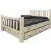 Loon Peak® Homestead Collection Lodge Pole Pine Storage Bed Wood in White | 47 H x 66 W x 94 D in | Wayfair 18F15B6B1A554D4EBDB691033C191F03