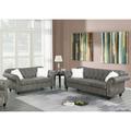Canora Grey Ashaz 2 Piece Faux Leather Living Room Set Faux Leather in Gray | 37 H x 93 W x 35 D in | Wayfair Living Room Sets