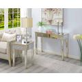 Gold Coast Mirrored End Table w/ Drawer in Champagne & Mirror - Convenience Concepts 413345CHMP