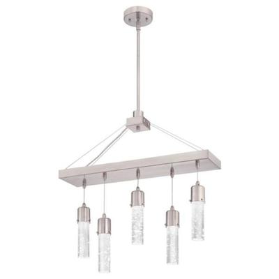 Westinghouse 63719 - 5Lt 34W LED Chand BN w/Bubble Glass Indoor Chandelier LED Fixture